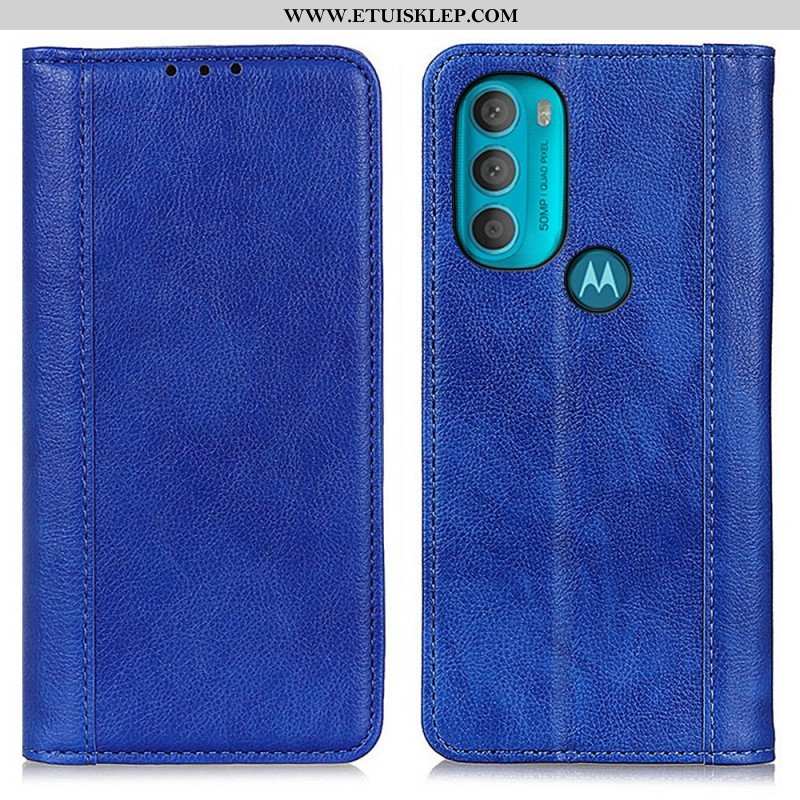 Etui Na Telefon do Moto G71 5G Etui Folio Elegancka Dwoina Skóry Liczi